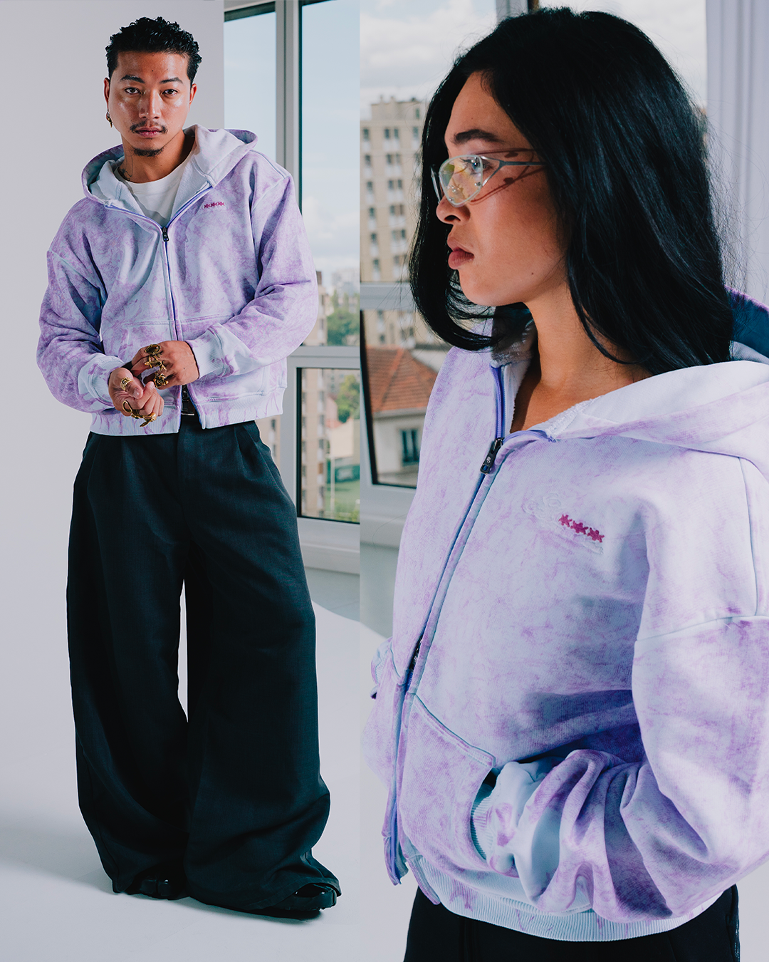 LAVENDER ZIP-HOODIE