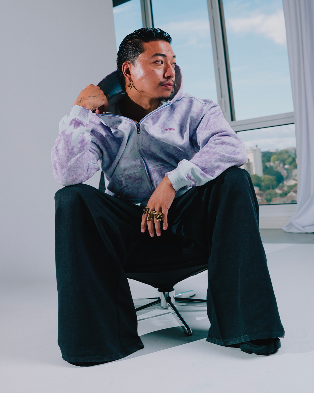 LAVENDER ZIP-HOODIE