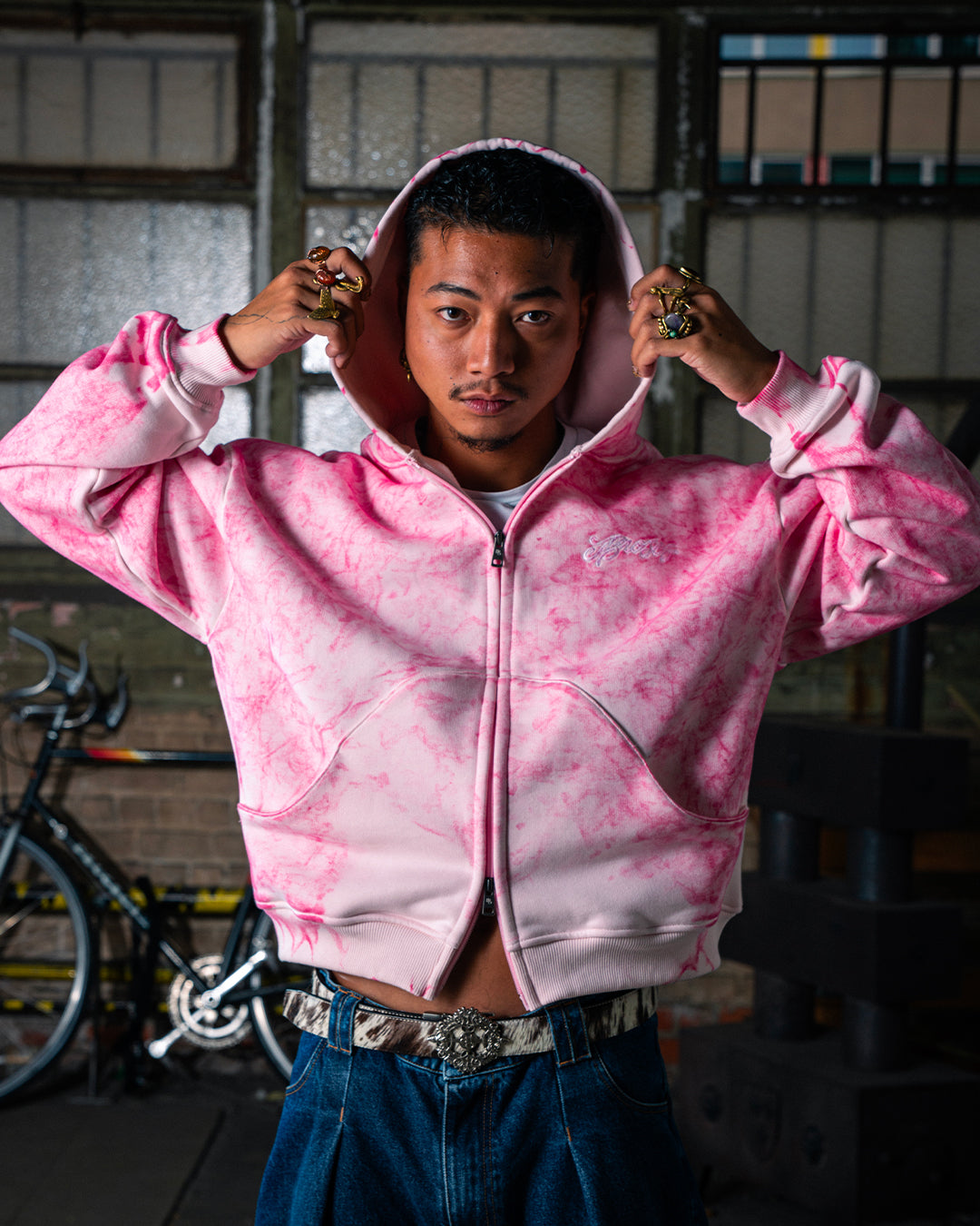 ボーダーズアットバルコニー ZIP UP HOODIE 36 さくらいろ CHERRY ZIP-HOODIE