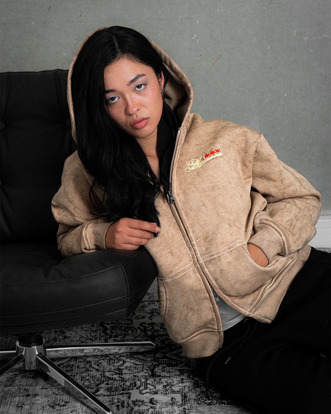HAZELNUT ZIP-HOODIE